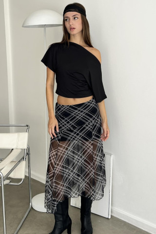 POLLERA TUL CUADROS - Art.540