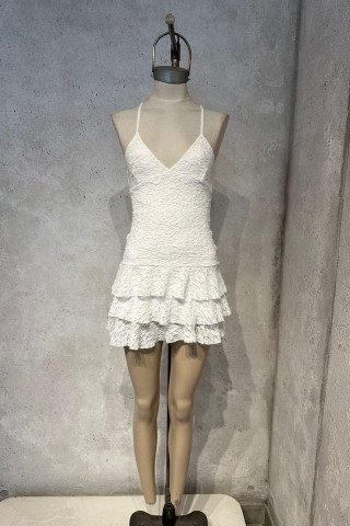 VESTIDO ENCAJE CON VOLADITOS - Art.709