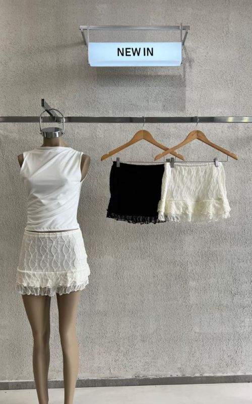 POLLERA TUL BORDADO CON VOLADO – ART. 573