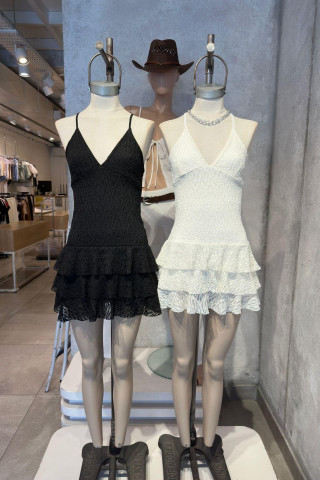 VESTIDO ENCAJE CON VOLADITOS - Art.709