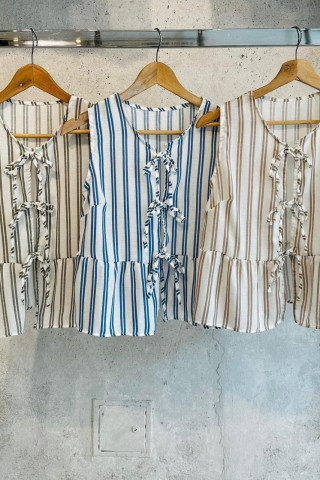 BLUSA RAYADA DE CREP - Art.402