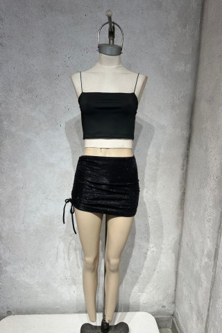 POLLERA GLITTER CON FRUNCES - Art.521